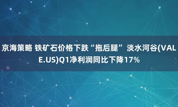 京海策略 铁矿石价格下跌“拖后腿” 淡水河谷(VALE.US)Q1净利润同比下降17%