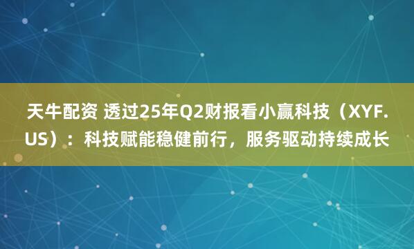 天牛配资 透过25年Q2财报看小赢科技（XYF.US）：科技赋能稳健前行，服务驱动持续成长